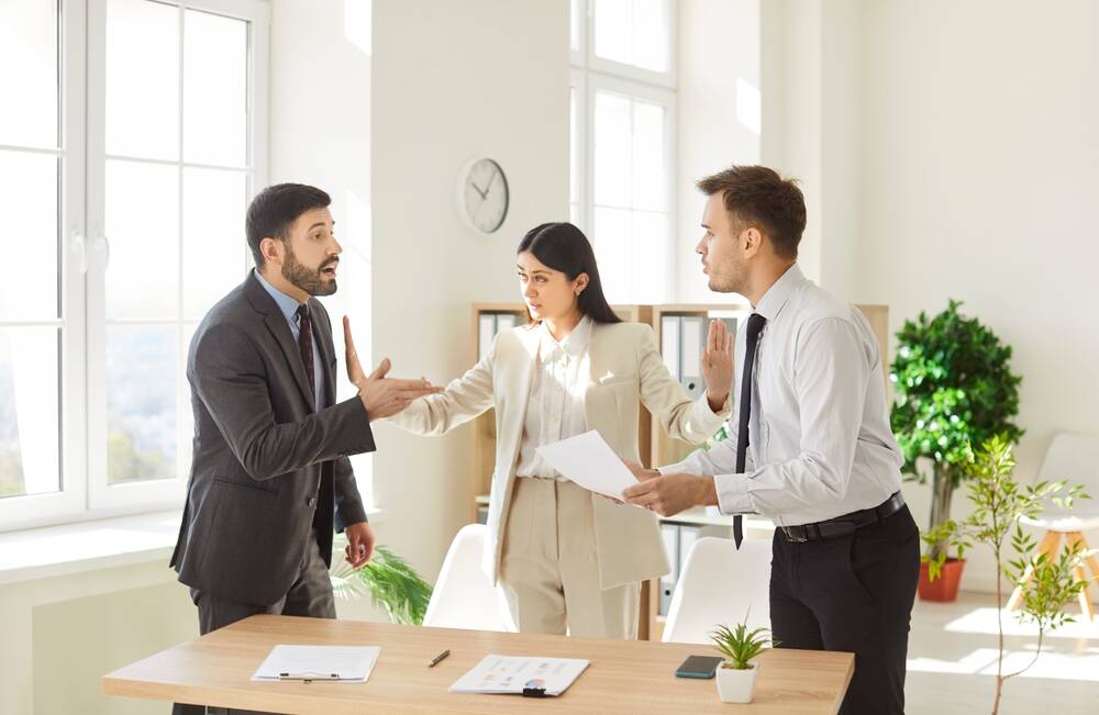 Discusión en la fiesta de empresa