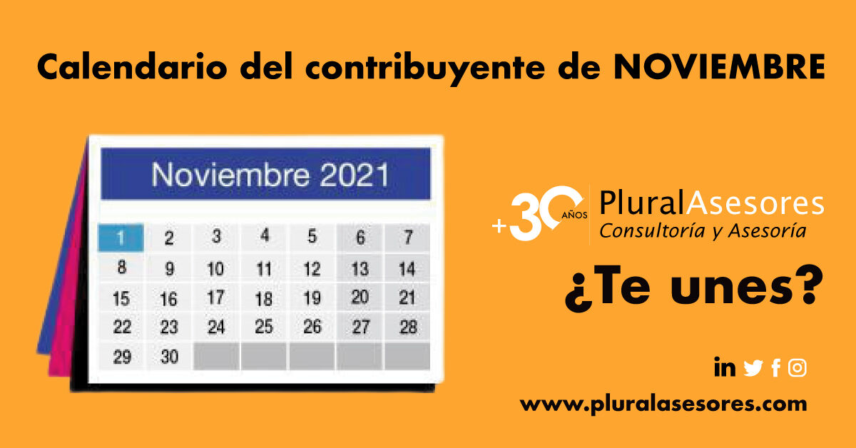 Calendario del Contribuyente Noviembre 2021