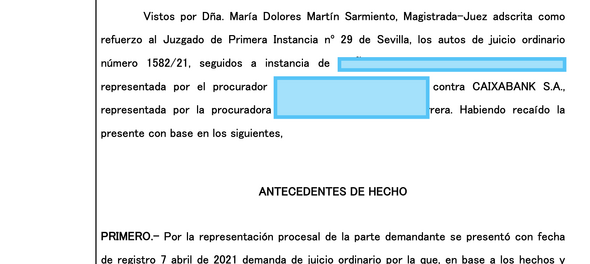 NUEVA SENTENCIA VS CAIXABANK EN SEVILLA