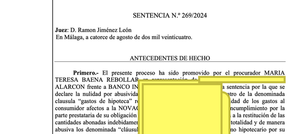 NUEVA SENTENCIA EN MÁLAGA VS ING BANCO