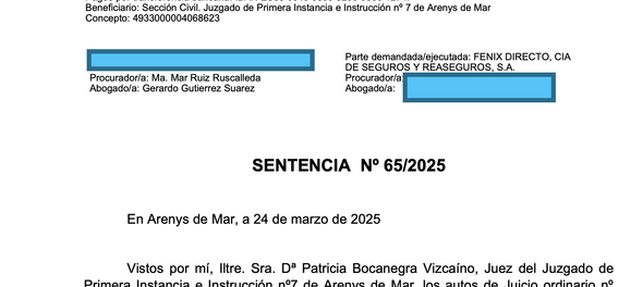 SENTENCIA VS FENIX DIRECTO SEGUROS