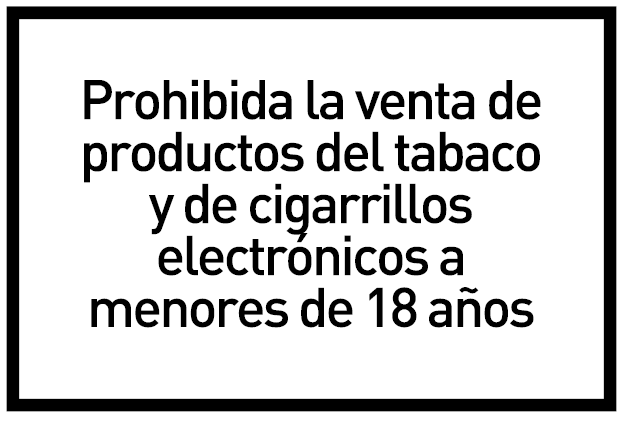 Cartel prohibición venta de tabaco