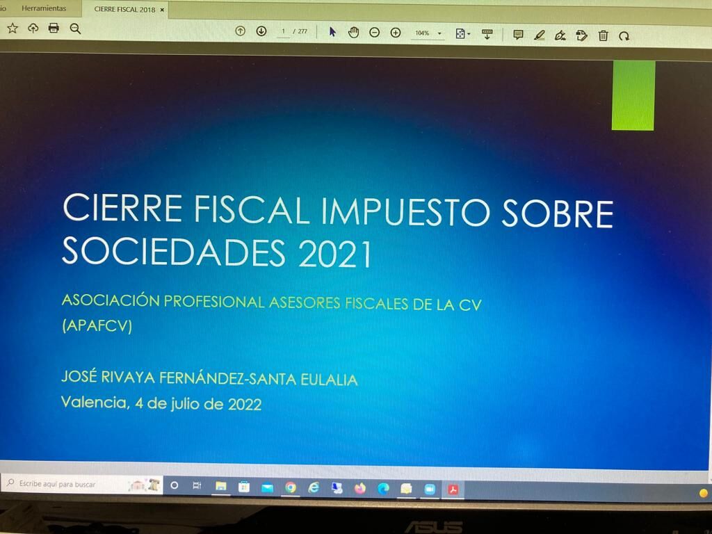 Jornada por streaming 'Cierre Fiscal Impuesto Sobre Sociedades 2021'.