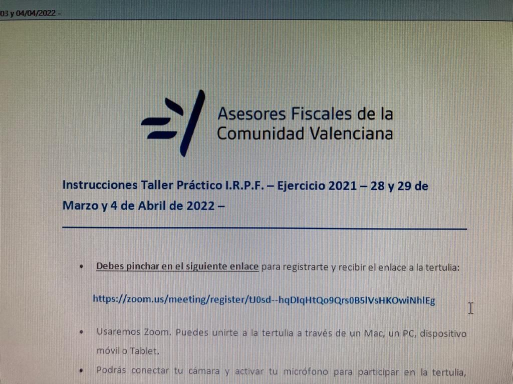 Taller práctico de IRPF 2021.