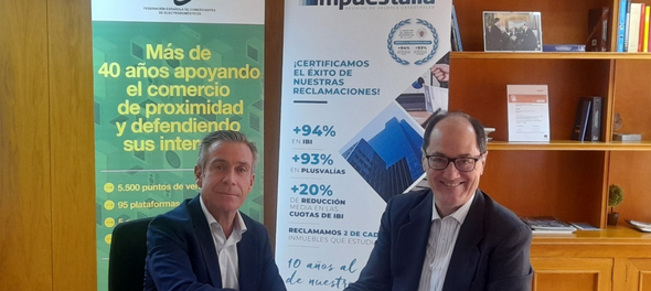 Firmado convenio de colaboración entre la Federación Española de Comerciantes de Electrodomésticos e Impuestalia.